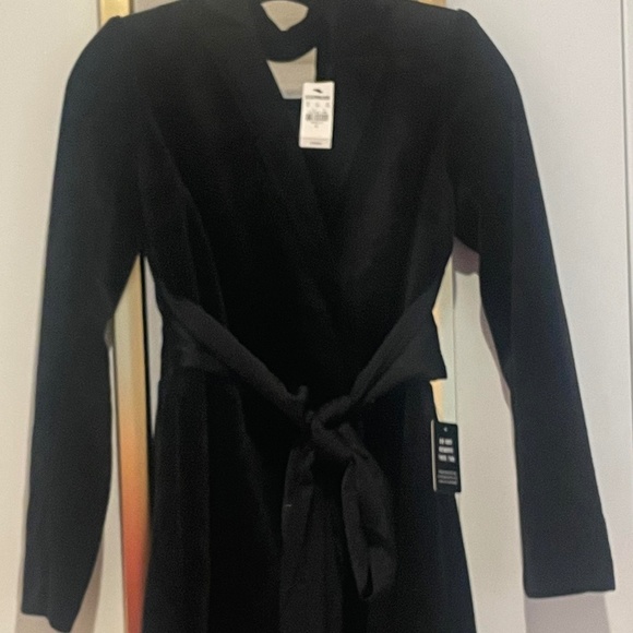 Express Velvet Wrap Belt Open Back Blazer Romper - Picture 5 of 5